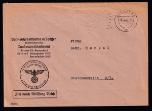 Dienstbrief des Reichsstatthaler in sachsen Landesregieruntg Landwirtschaftsamt