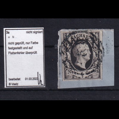 König Friedrich August II ½ Ngr. auf Briefstück mit Nummernstempel ?