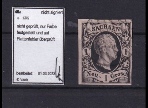König Friedrich August II 1 Ngr. mit Vollgitterstempel