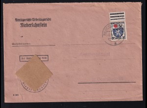 Wappen 24 Pfg. Oberrandstück auf Brief des Amtsgericht-Arbeitsgericht Niederlahnstein